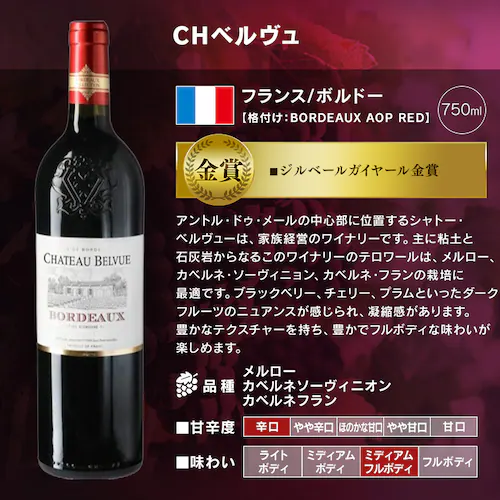 フランス・ボルドー赤ワイン 金賞 6本セット _7