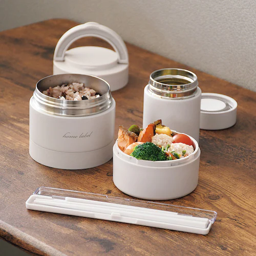 パール金属 保温弁当箱 480ml DC-6010 グレーホワイト【プラザセレクト】_2