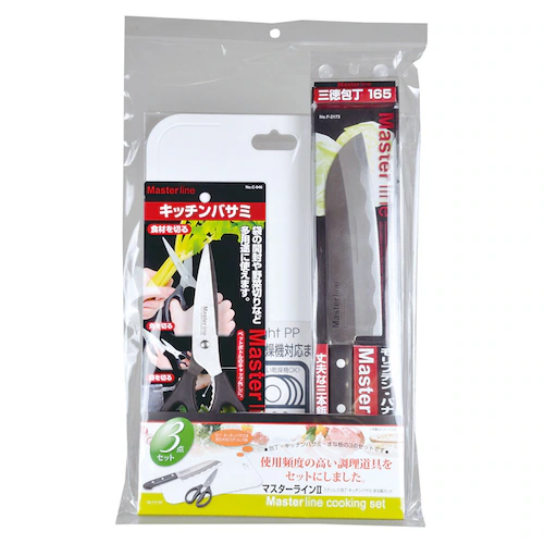 パール金属 三徳包丁 まな板 キッチンバサミ 3点セット F-2180 【プラザセレクト】_2