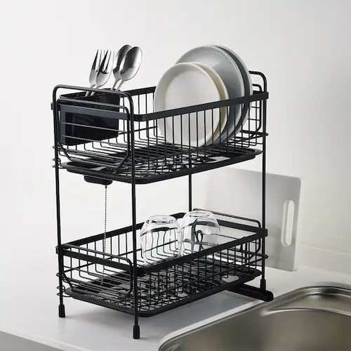 パール金属 2段水切りラック スリム HC-509 ホワイト【プラザセレクト】_4