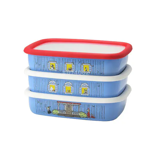 富士ホーロー ムーミン ホーロー容器 浅型角容器 Mサイズ 3点セット MOH-3M 【プラザセレクト】_2