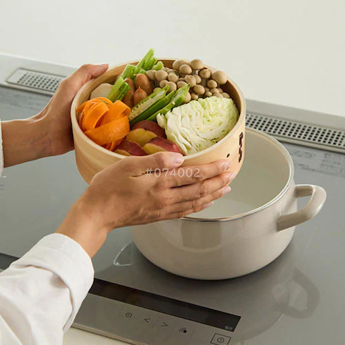 富士ホーロー ホーロー鍋 20cm せいろ付き SER-20W.W ホワイト【プラザセレクト】_6