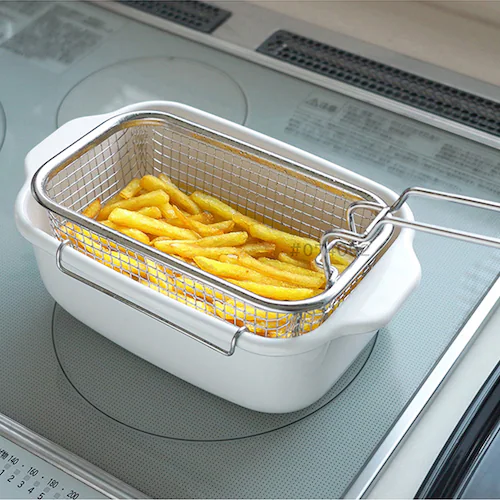 富士ホーロー 角型フライヤーバスケット付き ホワイト TP-20KFB.W 【プラザセレクト】_3