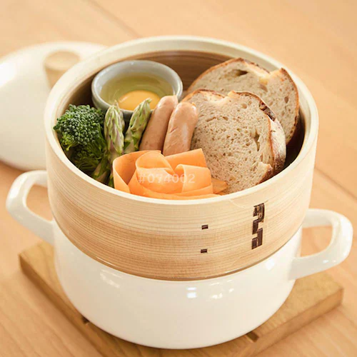 富士ホーロー ホーロー鍋 18cm せいろ付き SER-18W.W ホワイト【プラザセレクト】_5