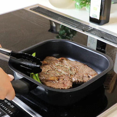 LIV PLUS 四角すぎる!フライパン 18cm ブラック ND-3631 【プラザセレクト】_3