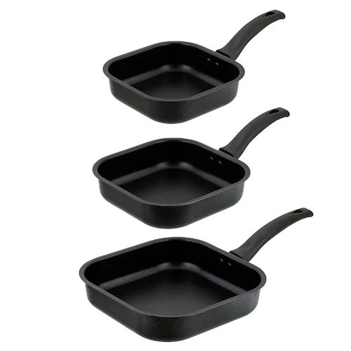 LIV PLUS 四角すぎる!フライパン 18cm ブラック ND-3631 【プラザセレクト】_8