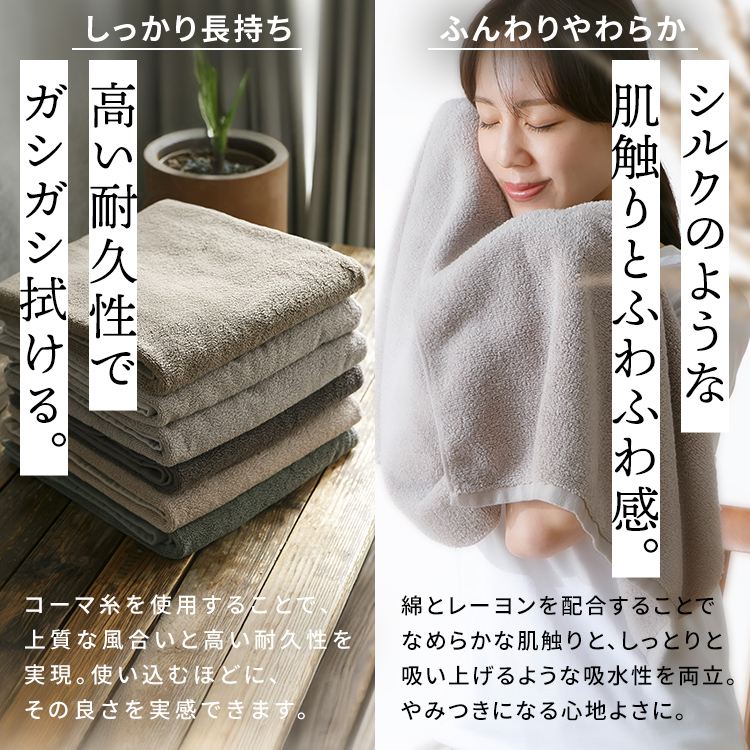 スマートエール しっかり長持ちフェイスタオル 1枚 チャコール 7340459