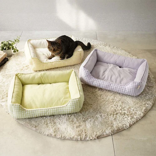 adorable pet’sサマーギンガムスクエアベッドM SB-226MPU パープル_3