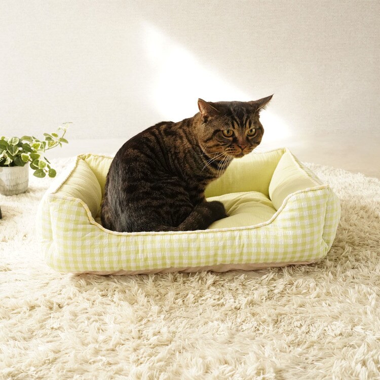 adorable pet'sサマーギンガムスクエアベッドM SB-226MGR グリーン