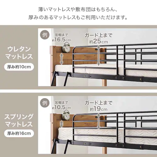 ロフトベッド MB-5158 ナチュラル/ホワイト【時間指定不可】【代引き不可】_16