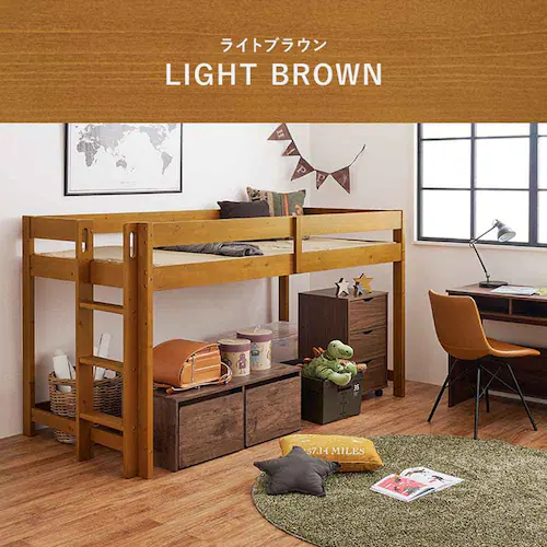 ロフトベッド WB-7719 ライトブラウン【時間指定不可】【代引き不可】_9