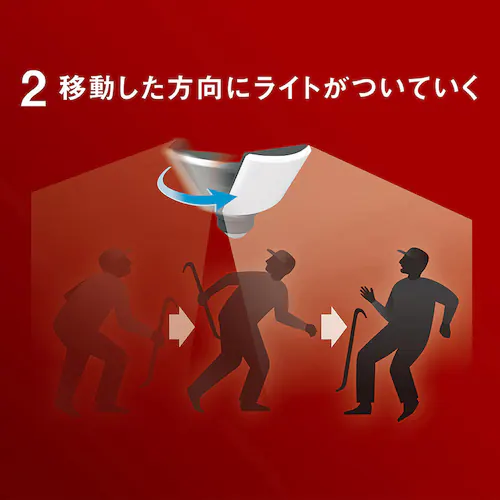 自動追尾センサーライト AC電源式 ブラック LED-AC1017TA _4