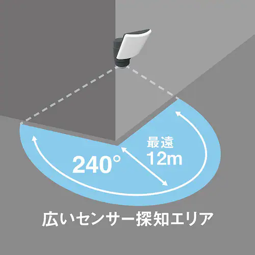 自動追尾センサーライト AC電源式 ブラック LED-AC1017TA _5