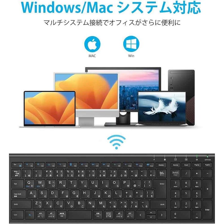 iClever ワイヤレスキーボード＆マウスセット BK22Combo ブラック
