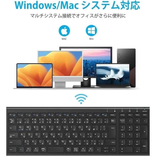 iClever ���C�����X�L�[�{�[�h���}�E�X�Z�b�g BK22Combo �u���b�N_7
