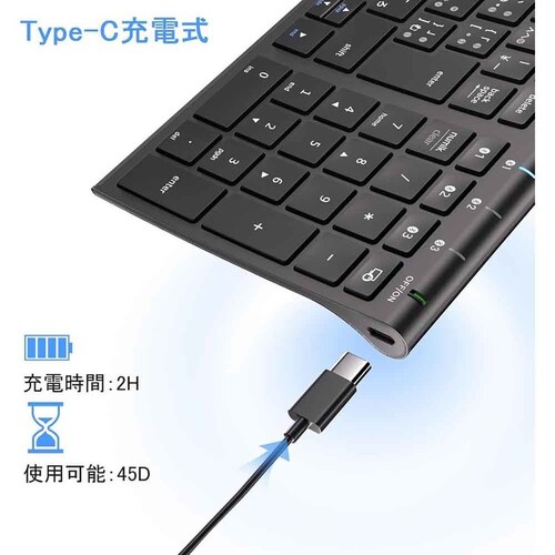 iClever Bluetooth�L�[�{�[�h BK22 �iType-C�j �u���b�N_3