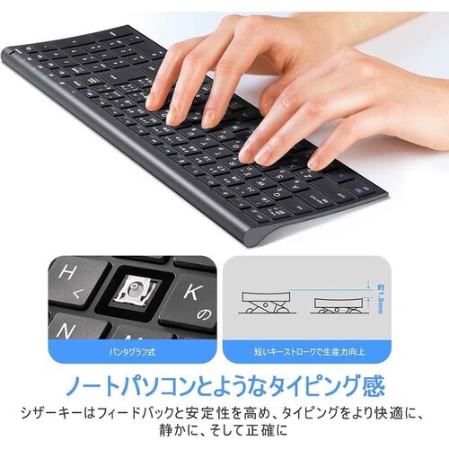 iClever Bluetooth�L�[�{�[�h BK22 �iType-C�j �u���b�N_5