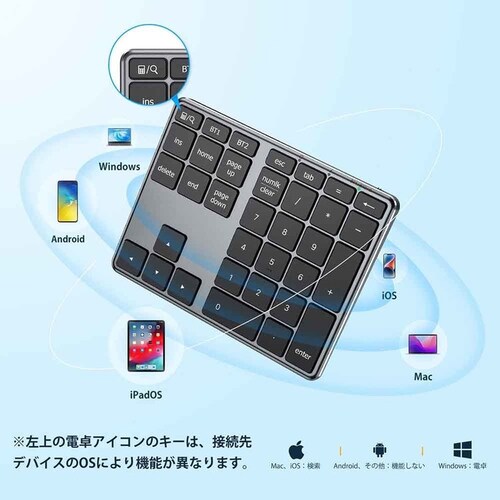 iClever �e���L�[ KP10 �u���b�N�i�l�p�L�[�j_6