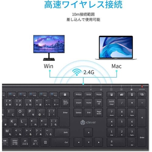 iClever ���C�����X�L�[�{�[�h GKJ35B �u���b�N_6