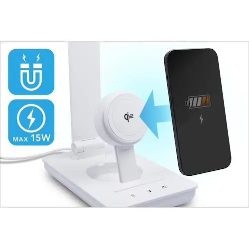 Lumixux デスクライト 15W無線給電規格Qi2対応 ホワイト DK-R116WH _5