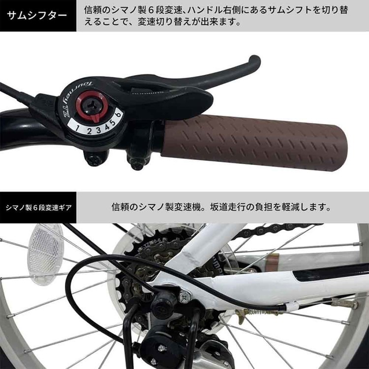 アイトン 【完成品お届け】 折畳み自転車 6段変速 20インチ AIT206-5