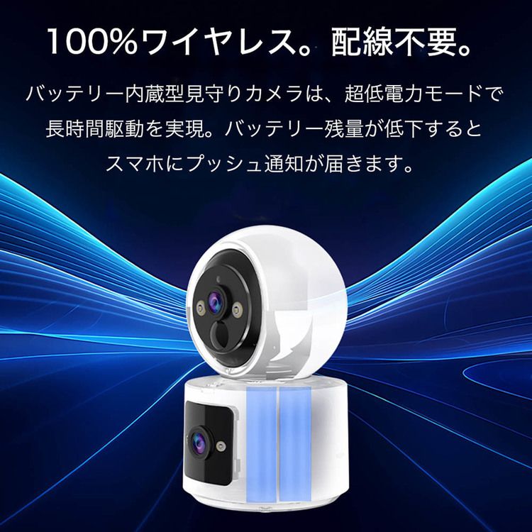 relica デュアルレンズ・フルワイヤレス見守りカメラ ホワイト RL118C