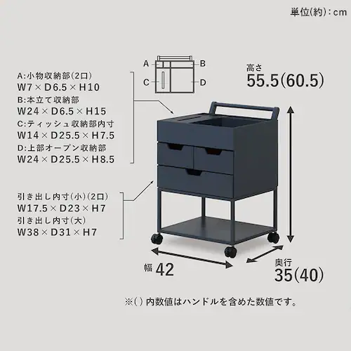 忘れ物防止ワゴン RSP-WG1 ネイビー_9