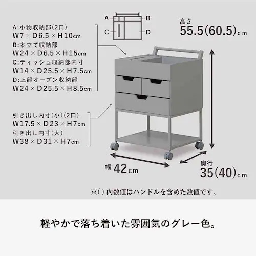 忘れ物防止ワゴン RSP-WG1 グレー【プラザセレクト】_7
