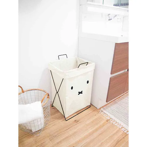 折り畳めるランドリーバスケット 顔だけミッフィー(縦型)_2