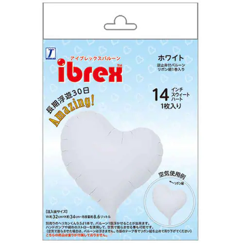 アイブレックス スウィートハート型14インチ ホワイトPKG 0201511403 _2
