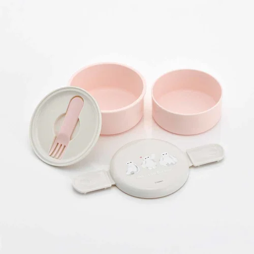 スケーター 丸型2段ランチボックス 500ml ONWR1 Nuiパン_7