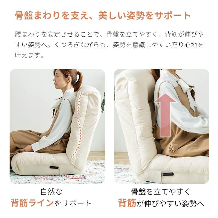 腰ケアフィット レバー式ランバーサポートボリューム座椅子 CG-BBYL-96