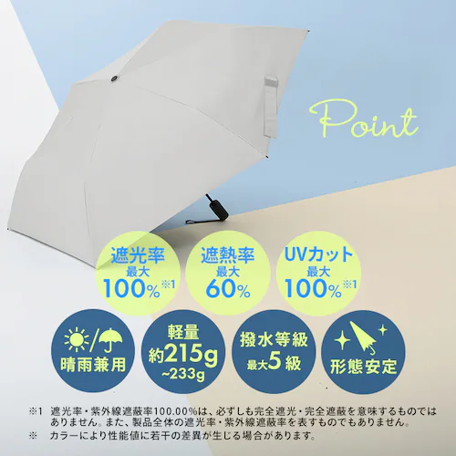 スマートエール 自動開閉 晴雨兼用傘 55cm ブラック_1