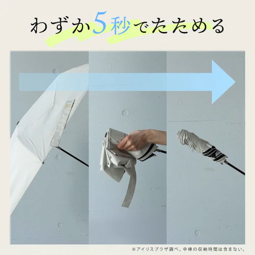 スマートエール 自動開閉 晴雨兼用傘 55cm ブラック_2