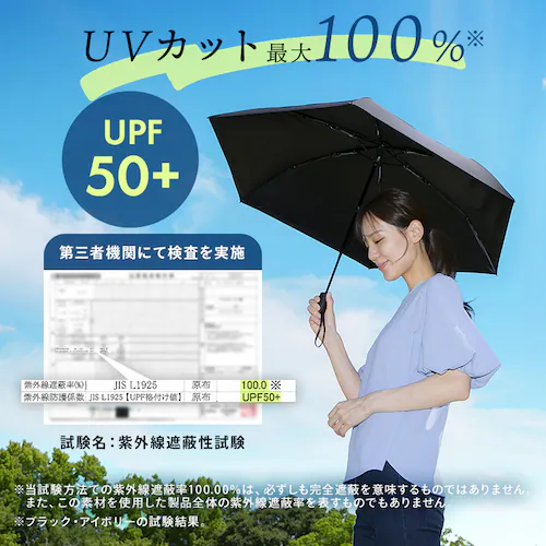スマートエール 自動開閉 晴雨兼用傘 55cm ブラック_8