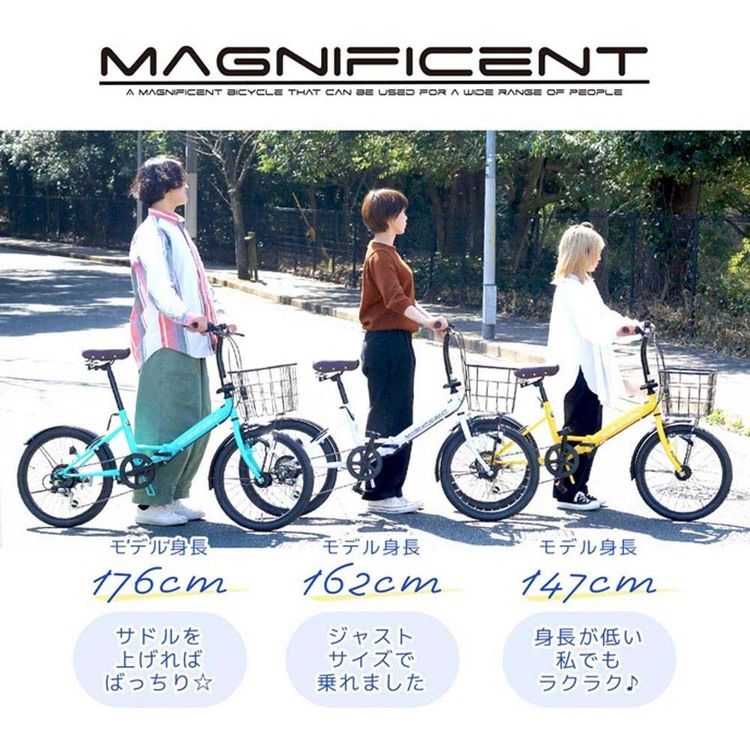 折りたたみ自転車MAGNIFICENT 206HD ブラック【時間指定不可】【代引