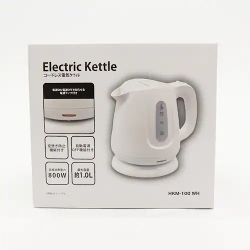 コードレス電気ケトル 1.0L HKM-100WH ホワイト_3