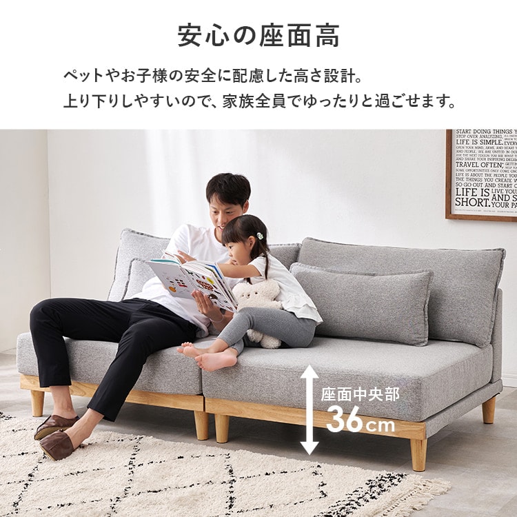 ソファ LSF-4442-B-BR-LS ブラウン 7348948 │アイリスオーヤマ公式
