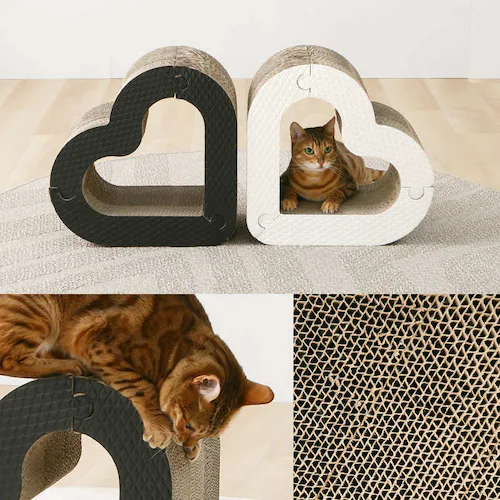 猫のつめとぎハート またたびの香り付き ホワイト_11