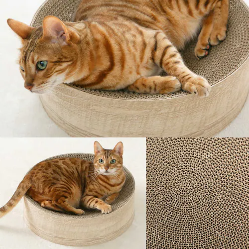 猫のつめとぎボウル またたびの香り付き 木目_9