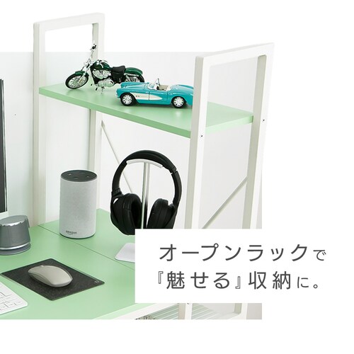 ラック付きPCデスク ブラック_6