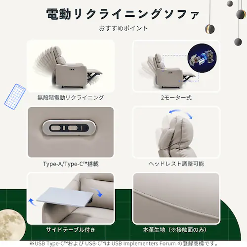 FlexiSpot �d�����N���C�j���O�\�t�@ ���C�g�O���[ Lune-PRO-LG-JA_1