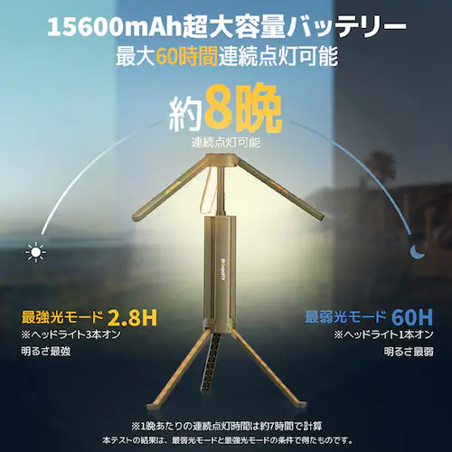 BougeRV 伸縮式折畳みLEDライト カーキ CL04_4