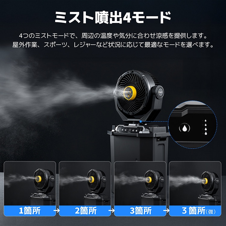 BougeRV 冷えMistPro タンク付ミストファン ブラック BRV-MF01 7351556