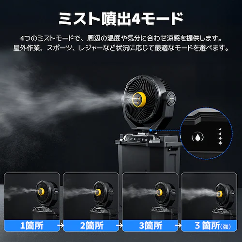 BougeRV 冷えMistPro タンク付ミストファン ブラック BRV-MF01_5