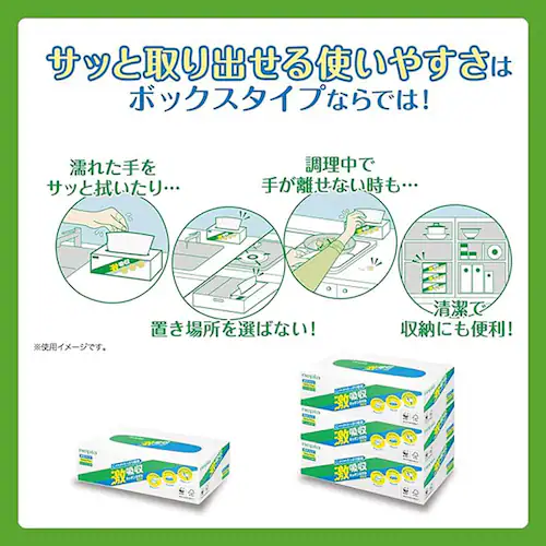 激吸収 ネピア 激吸収キッチンタオル ボックス 75W3P 541001_5