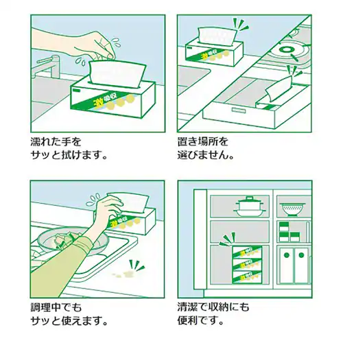 【5個セット】激吸収 ネピア 激吸収キッチンタオル ボックス 75W3P 541001_6