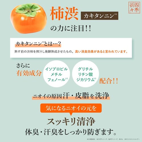 【2個セット】四季折々 薬用 柿渋 リンスインシャンプー 本体 600ml_5