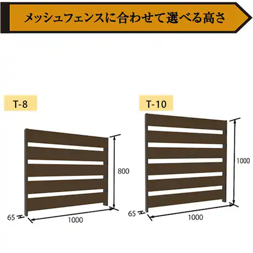 メッシュフェンスに後付け フェンス T-10 2枚セット シルバーグレー シルバーグレー【時間指定不可】【代引不可】【同梱不可】_3