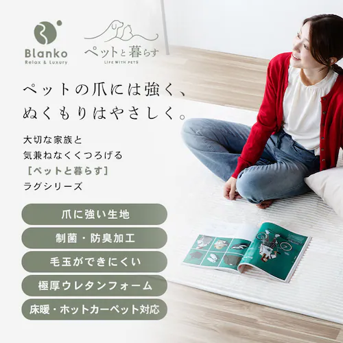 制菌防臭 極厚ジャガードフランネルラグ 130×190cm シルバーグレー※【予約】9月下旬ごろ発送予定_1
